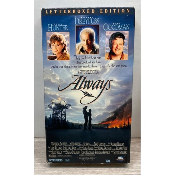 Always VHS Movie Richard Dreyfus Holly Hunter John Goodman Letterboxed Edition - Picture 4 of 5